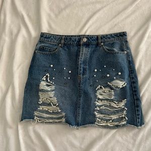 Forever 21 Pearl Denim Skirt